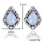 Opal Stone Jewelry 2016 Newest Crystal Stud Earrings for Woman Christmas Party Earrings Factory Wholesale Fast Shipping 10Colors