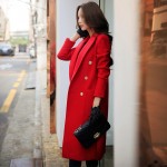 Original 2016 Brand Jacket Autumn Winter England Style Solid Plus Size Casual Elegant Extra Long Woolen Coat Women Wholesale