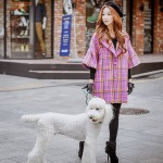 Original 2016 Brand Jacket Women Autumn Winter Plus Size Flare Sleeve Wide-waisted Elegant Vintage Plaid Coat Female Wholesale