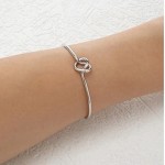 Original design very simple about pure copper casting love knot knot open metal bangle bracelet love bracelet