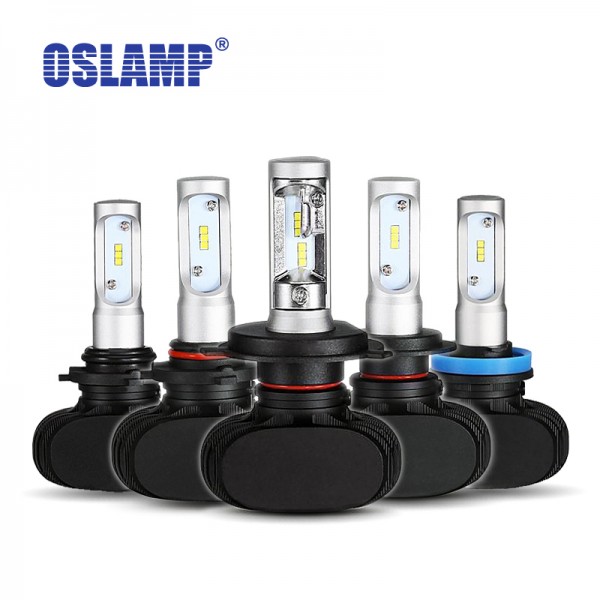 Oslamp H7 9005/HB3 9006/HB4 Hi-Lo Beam H4 Led Car Bulbs 6500K White CSP Chips 50W Headlight Kits Auto H11 Fog Lamps Fan-less S1
