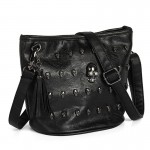 Osmond Women Shoulder Bags Ladies Skull Studs Punk Rivet PU Leather Goth Zipper Tassels Vintage Style Coressbaby Messenger Bag