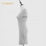 Oukytha 2017 Summer Leisure Women Self-cultivation O-Neck dress Short Sleeves  Soild Zipper Pockets  Pack hip dress   M15029