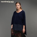 Outline Brand Women's Loose Tops O-neck Long-sleeve Pullover Outerwear Autumn Patchwork Vintage Women Casual ShirtL153Y011