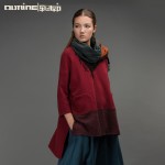 Outline Brand Women's Loose Tops O-neck Long-sleeve Pullover Outerwear Autumn Patchwork Vintage Women Casual ShirtL153Y011
