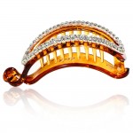 Oval Hair Claws Hair Accessories for Women Simple Hair Grip Arched Hair Clips Girls Ponytail Clamp Black/Brown HC396