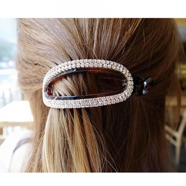 Oval Hair Claws Hair Accessories for Women Simple Hair Grip Arched Hair Clips Girls Ponytail Clamp Black/Brown HC396