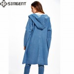 Oversized Denim Jacket Long Hooded Loose Full Sleeve Winter Jeans Jacket Womens Denim Jackets And Coats Veste En Jean Oversize