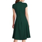 Oxiuly 2017 Women Party Dress Summer Women Formal Bodycon Dress Elegant Short Sleeve Party Office Wear Casual Green Dresses