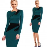 Oxiuly Plus Size 4XL 5XL Women Vintage Pinup Rockabilly Elegant Wear To Work Business Casual Tunic Bodycon Sheath Pencil Dress