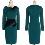 Oxiuly Plus Size 4XL 5XL Women Vintage Pinup Rockabilly Elegant Wear To Work Business Casual Tunic Bodycon Sheath Pencil Dress