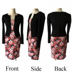 Oxiuly Plus Size 4XL Women Formal Faux Twinset Belted Tartan Floral Lace Plaid Office Wear Work Sheath Bodycon Pencil Dress