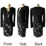 Oxiuly Plus Size 4XL Women Formal Faux Twinset Belted Tartan Floral Lace Plaid Office Wear Work Sheath Bodycon Pencil Dress