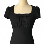 Oxiuly Women Elegant Vintage Pin Up Ruched Tunic Square Collar Business Casual Work Party Stretch Bodycon Pencil Sheath Dress 