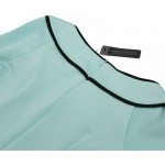 Oxiuly Womens Summer Brief Elegant Slash-Neck Bow Pinup Casual Office Wear Business Party Sheath Work Pencil Dress