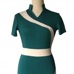 Oxiuly Womens Vintage Contrast Colorblock Slimming Wear To Work Office Business Casual Party Pencil Sheath Bodycon Dress