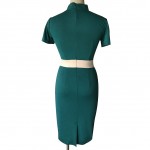 Oxiuly Womens Vintage Contrast Colorblock Slimming Wear To Work Office Business Casual Party Pencil Sheath Bodycon Dress