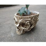 P-Flame White Human Skull Planter Archaize Garden Storage Pots Resin Finish Skeleton Container Flowerpots For Decoration