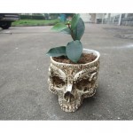 P-Flame White Human Skull Planter Archaize Garden Storage Pots Resin Finish Skeleton Container Flowerpots For Decoration