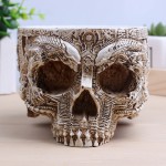 P-Flame White Human Skull Planter Archaize Garden Storage Pots Resin Finish Skeleton Container Flowerpots For Decoration