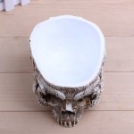 P-Flame White Human Skull Planter Archaize Garden Storage Pots Resin Finish Skeleton Container Flowerpots For Decoration