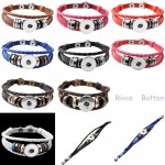 P00646 Wholesale Snap Button Bracelet&Bangles 10 color High quality leather Bracelets For Women 18mm Rivca Snap Button Jewelry