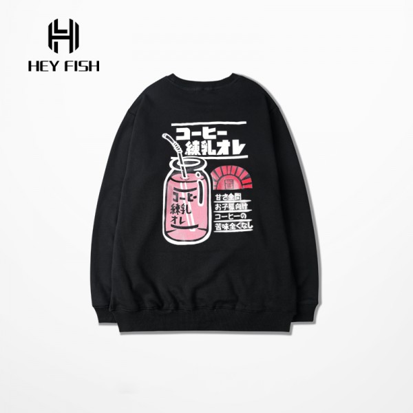 PROVERGOD Japanese Street Fashion Print Men Women Long Sleeve O Neck Sweatshirt Hip Hop Classic Skateboards Funny Hoody Hoodie