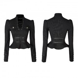 PUNK Stand Collar Military Uniform Spring New Sexy Gothic women Short  jacket Y661 XS-XXL