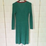 Palenda 2016 autumn sweater knit dress striped green wide fit v-neck fashion women female thick