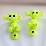 Pameng 12 style Fashion Colourful bijoux 3D Black eye Cute Small Cat Stud Earrings For Girl  Jewelry brincos