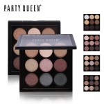 Party Queen New 9 Artist Shadow Palette Shimmer Matte Pigment Earth Color Eye Shadow Kit Naked Makeup Smooth Glitter Eyeshadow