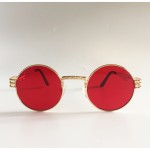 Peekaboo vintage retro gothic steampunk mirror sunglasses gold and black sun glasses vintage round circle men UV gafas de sol