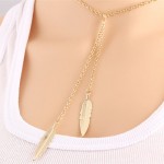 Phesee 2pcs/Lot Hot Fashion Trend Necklaces Leaves Simulated Pearl Hoop "1" Hand Chain Necklace Jewelry For Women Gifts E0316