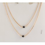 Phesee 2pcs/Lot Hot Fashion Trend Necklaces Leaves Simulated Pearl Hoop "1" Hand Chain Necklace Jewelry For Women Gifts E0316