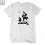 Picasso art painting men short-sleeve t shirt 100% cotton tee tshirt funny Don Quixote knight top women homme