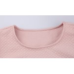 Pink Off Shoulder Mini Dresses Full Sleeve O Neck Loose Cute Above Knee 2017 Women summer Dress