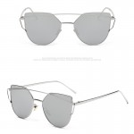Pink vintage Mirror female Women Cat Eye Sunglasses Brand Designer Twin-Beams ladies Sun glasses for women Oculos Feminino