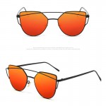 Pink vintage Mirror female Women Cat Eye Sunglasses Brand Designer Twin-Beams ladies Sun glasses for women Oculos Feminino