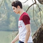 Pioneer Camp 100% cotton male t-shirt youth hit color short sleeve T-shirt mens t shirts fashion 2017 print t shirt 677001