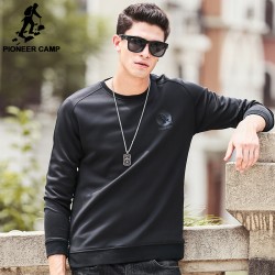 Pioneer Camp 2017 new black sweatshirts men brand clothing top quality men hoodies fashion casual solid cool soft hoodies 699064