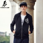 Pioneer Camp 2017 new fashion hoodie Sweatshirt men brand clothing black color zipper mens suit male tracksuit masculine 699011