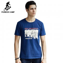 Pioneer Camp 2017 summer new men t shirt print short sleeve 100%cotton mens tshirt breathable men clothing straight tops tee