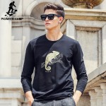 Pioneer Camp Long Sleeve T Shirt Men 2017 New High quality Premium Cotton T-Shirts Casual Slim Fit elastic male tshirt 699054