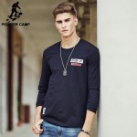 Pioneer Camp Men T-Shirt Brand Clothing 2017 New Fashion Spring Elastic T Shirt Men Cotton  Long Sleeve Tshirts Men 622102