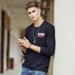 Pioneer Camp Men T-Shirt Brand Clothing 2017 New Fashion Spring Elastic T Shirt Men Cotton  Long Sleeve Tshirts Men 622102