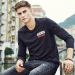 Pioneer Camp Men T-Shirt Brand Clothing 2017 New Fashion Spring Elastic T Shirt Men Cotton  Long Sleeve Tshirts Men 622102