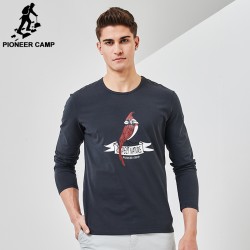 Pioneer Camp New arrival men T-shirt brand clothing bird printing simple comfortable T shirt male casual tee Tshirt ACT701022