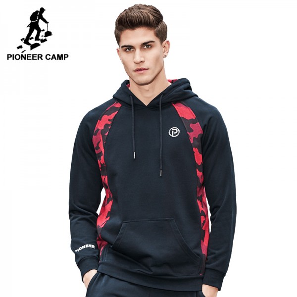 Pioneer Camp New hoodie sweatshirt men brand-clothing fashion Camouflage patchwork hoodies men casual tracksuit male AWY702043