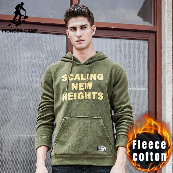 Pioneer Camp New men hoodie hoodies brand male thicken fleece hoodies fashion autumn winter warm men hoodies sweatshirts 622172