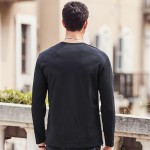 Pioneer Camp black long sleeve t shirt men 2017 new fashion brand clothing men t-shirt cotton elastic fashion male tshirt 699045